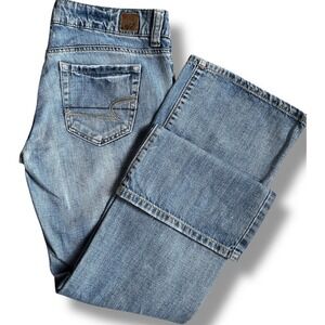Vtg American Eagle Outfitters Womens Blue Denim Bootcut Jeans Size 8 Y2K